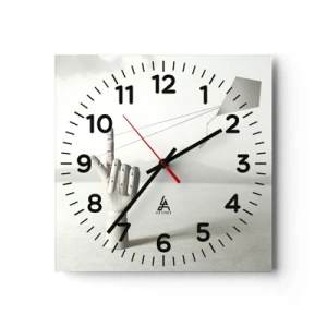 Relógio de parede - Relógio em vidro - Prova de força - 30x30 cm