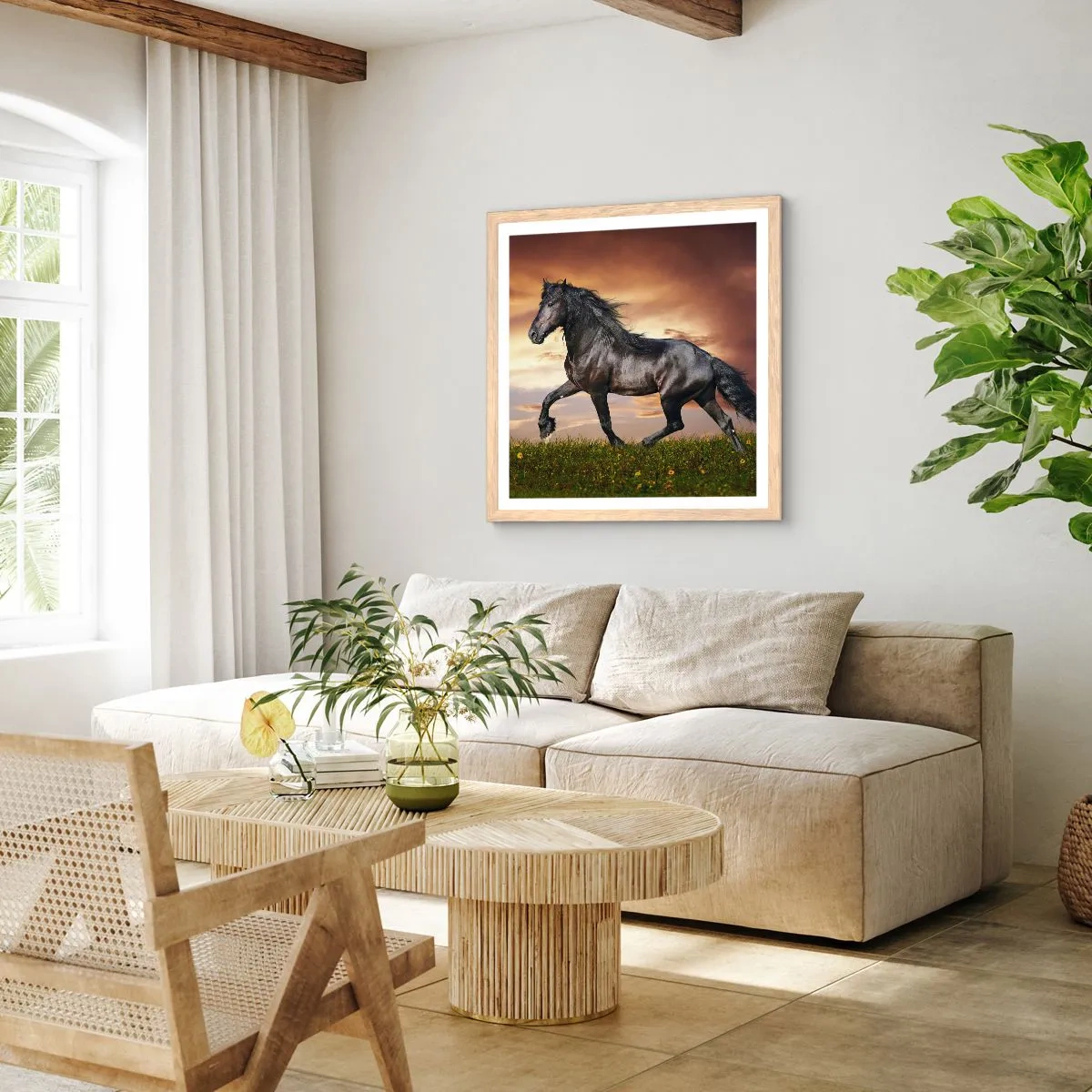 Pôster com moldura de carvalho claro - O Príncipe Negro - 40x40 cm