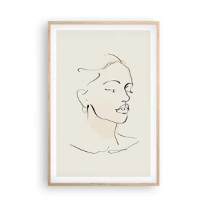 Pôster com moldura de carvalho claro - Uma certa linha - 61x91 cm