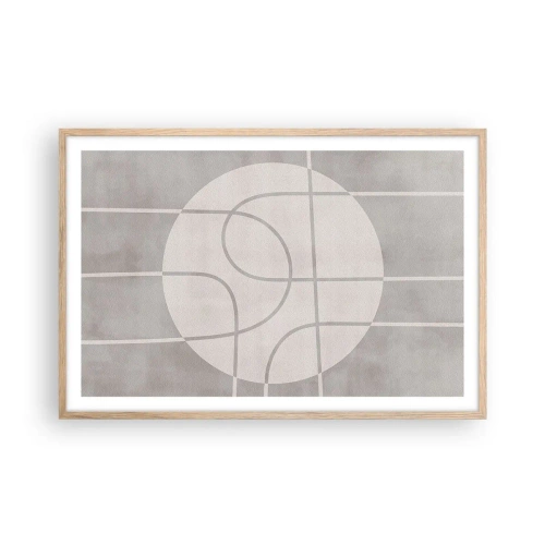 Pôster com moldura de carvalho claro - Circular e direto - 91x61 cm