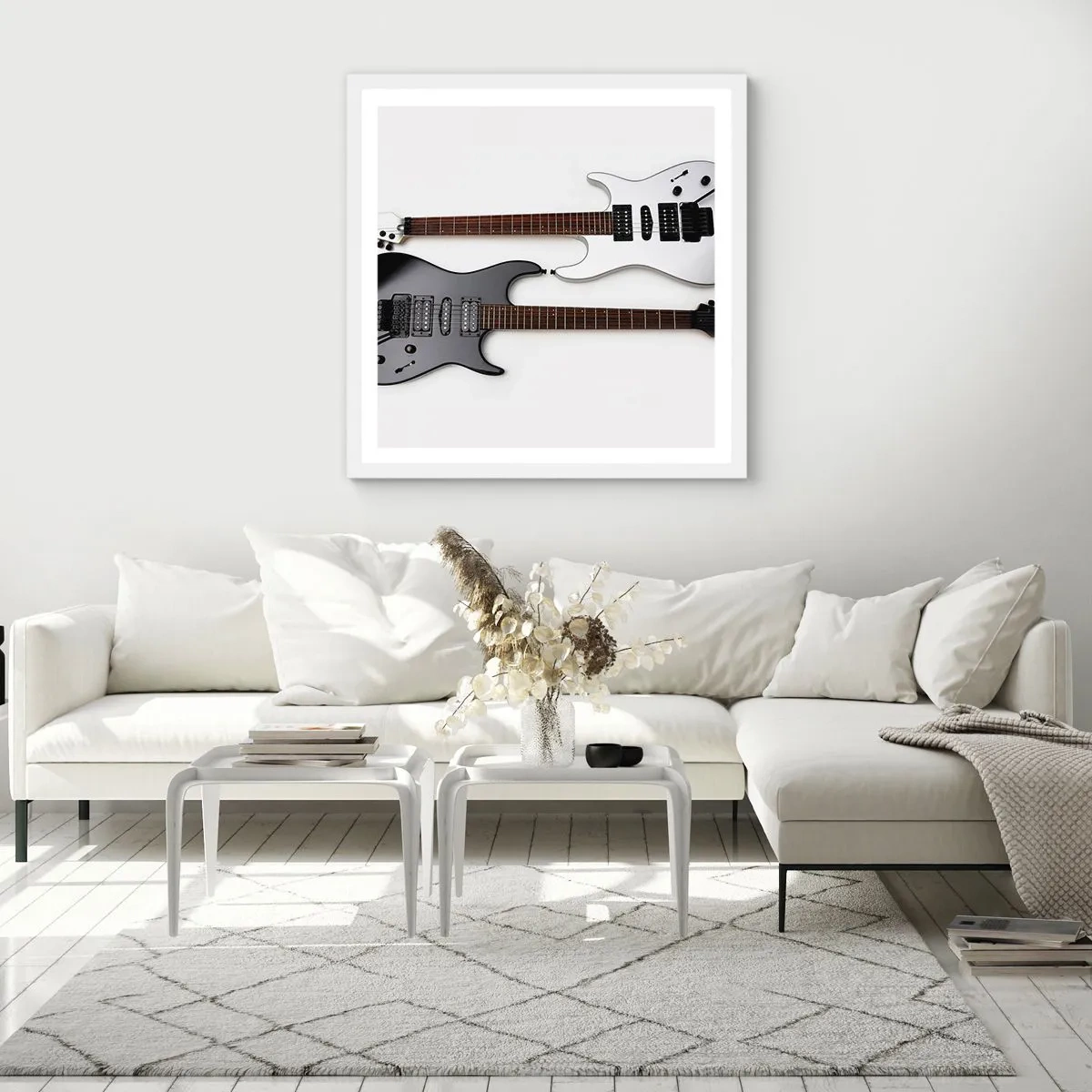 Pôster em moldura branca - Harmonia das formas - 50x50 cm