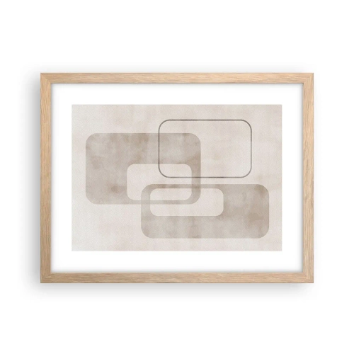 Pôster com moldura de carvalho claro - Argamassa geométrica - 40x30 cm