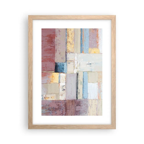 Pôster com moldura de carvalho claro - A paz da geometria - 30x40 cm