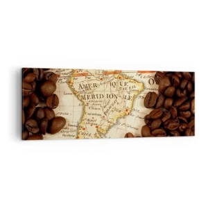 Quadro em tela - De onde vem o melhor café? - 140x50 cm