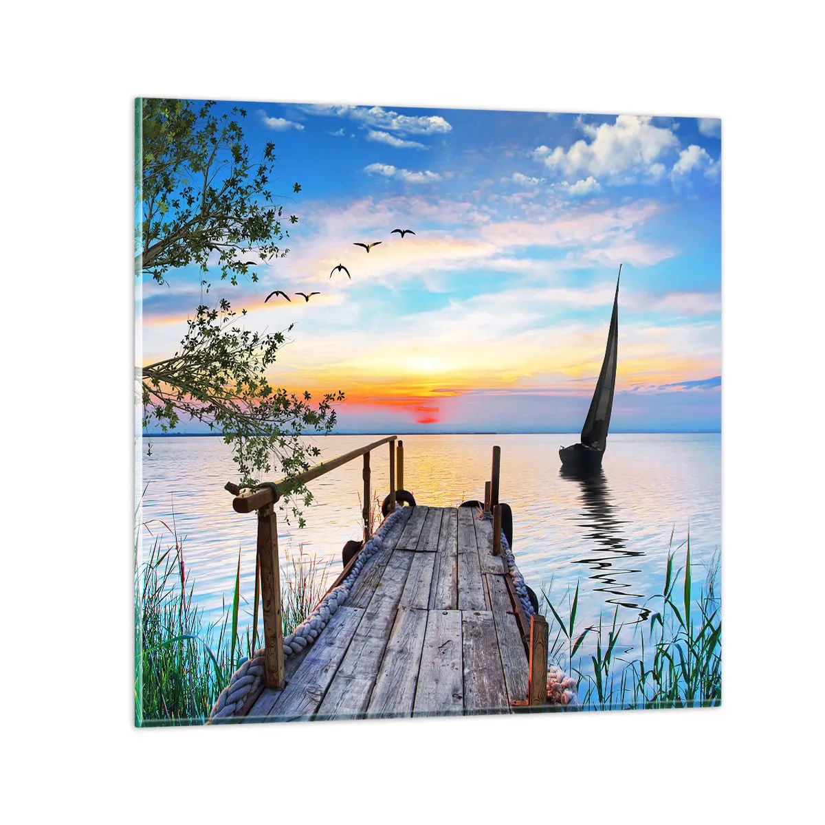 Quadro em vidro - Boa noite - 50x50 cm