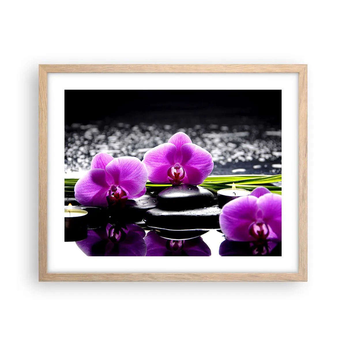 Pôster com moldura de carvalho claro - Afogar-se na paz e sossego - 50x40 cm