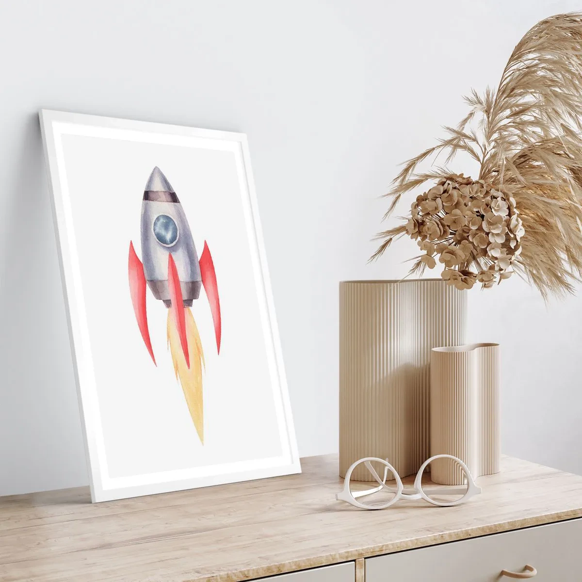 Pôster em moldura branca - Mais alto, mais rápido e mais longe - 50x70 cm