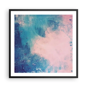 Pôster com moldura preta - Abraço azul - 60x60 cm