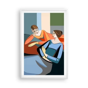 Pôster em moldura branca - Um momento de confiança - 61x91 cm