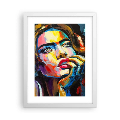 Pôster em moldura branca - Sonhos como pássaros voando no céu - 30x40 cm