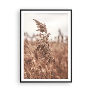 Pôster com moldura preta - O outono já chegou ao campo - 70x100 cm