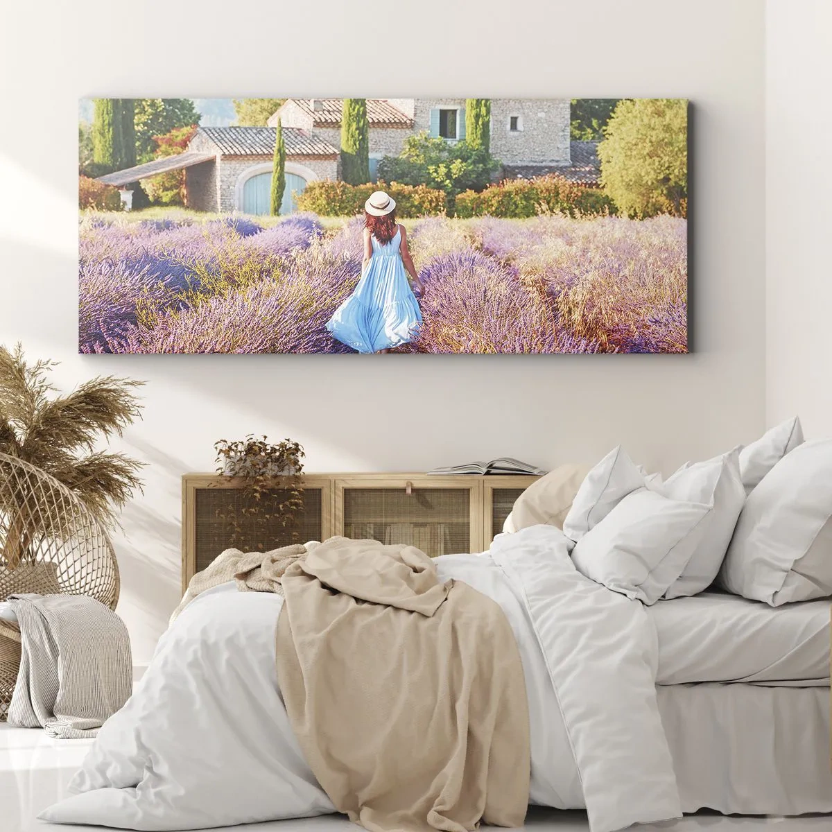Quadro em tela - Menina Lavanda - 100x40 cm