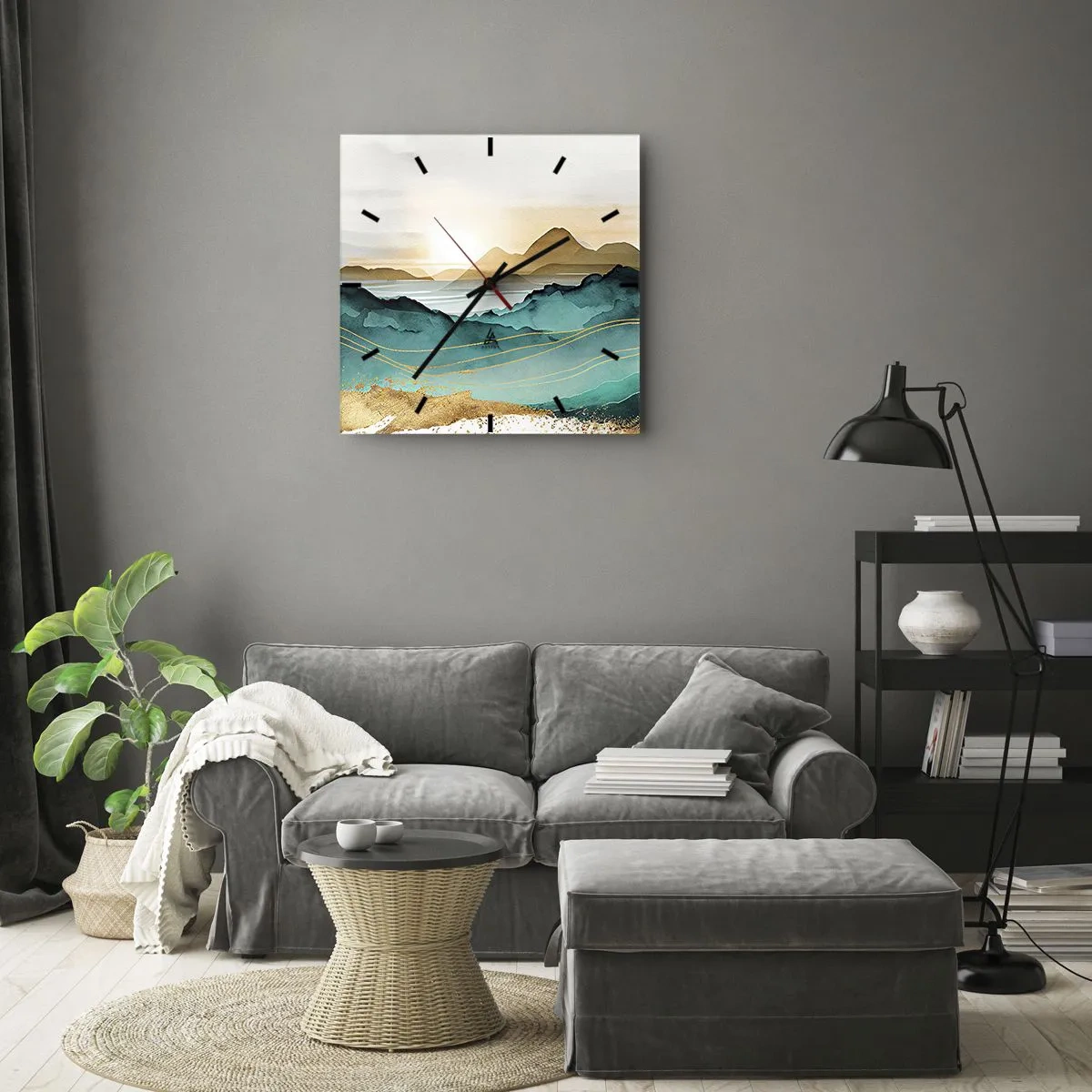 Relógio de parede - Relógio em vidro - À beira da abstração – paisagem - 30x30 cm