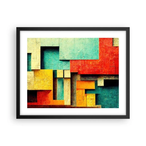 Pôster com moldura preta - Festival de ângulos vivos - 50x40 cm