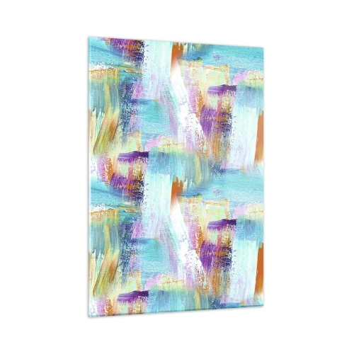 Quadro em vidro - Uma alegre coposição de camadas - 50x70 cm