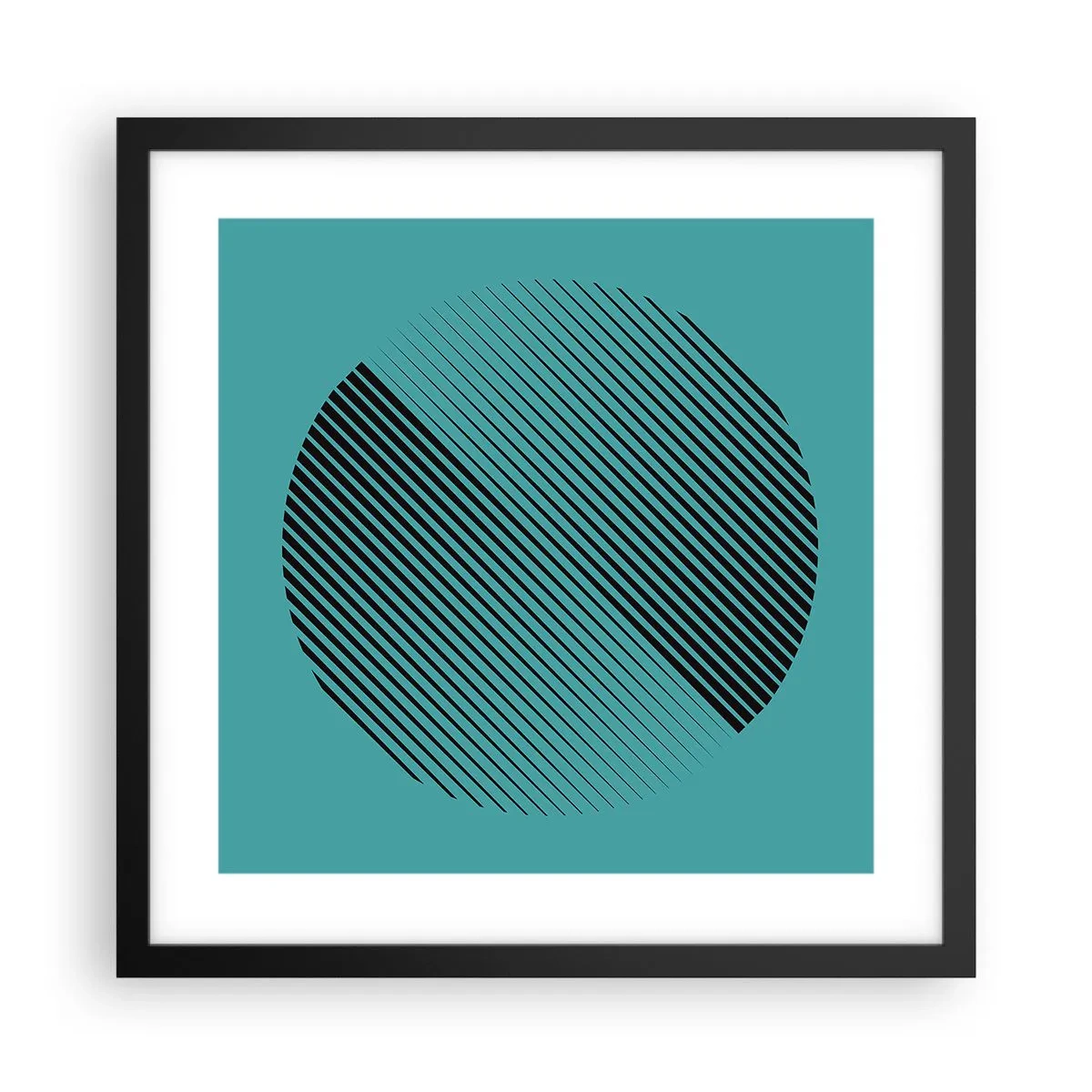 Pôster com moldura preta - Círculo – uma variação geométrica - 40x40 cm