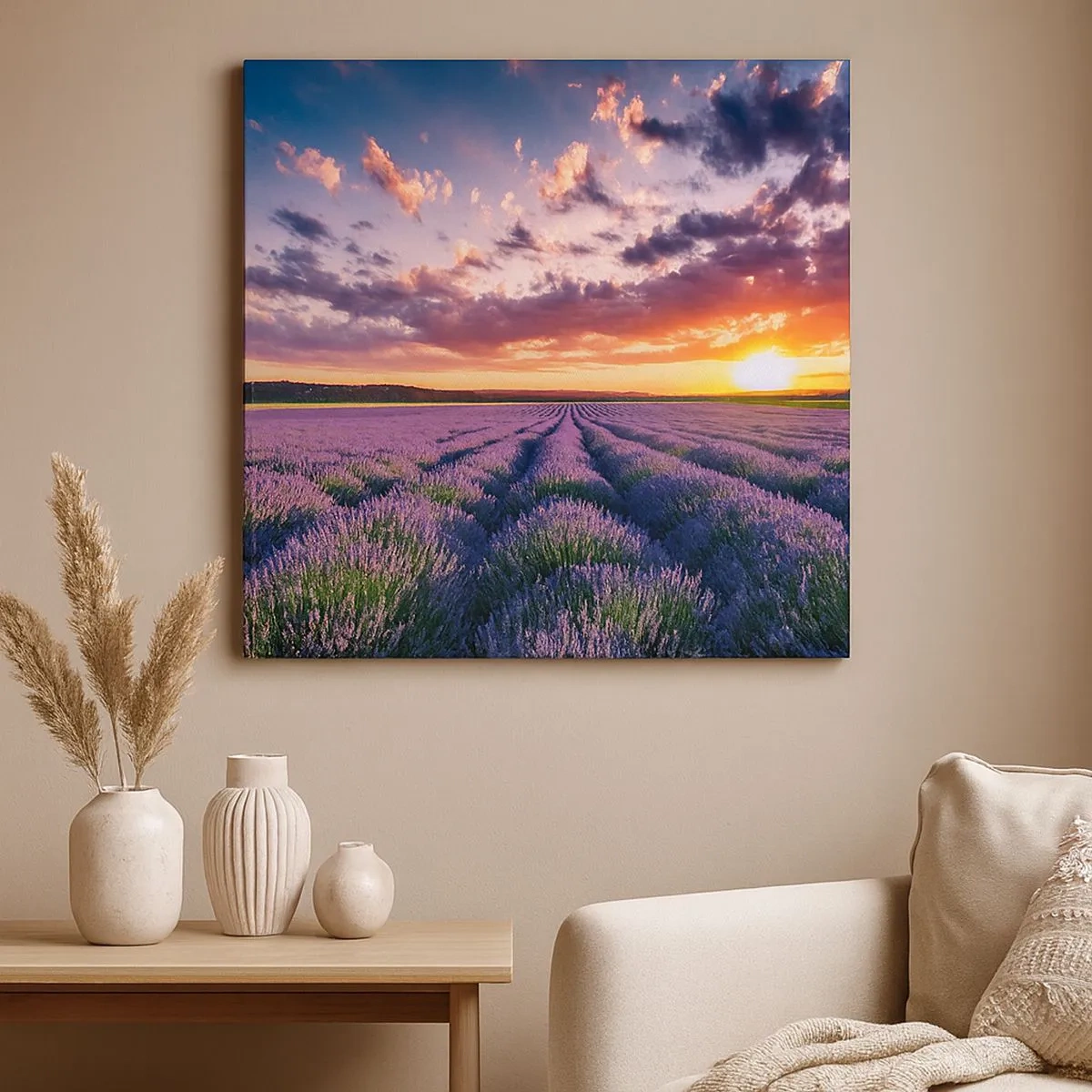 Quadro em tela - O mundo da lavanda - 30x30 cm