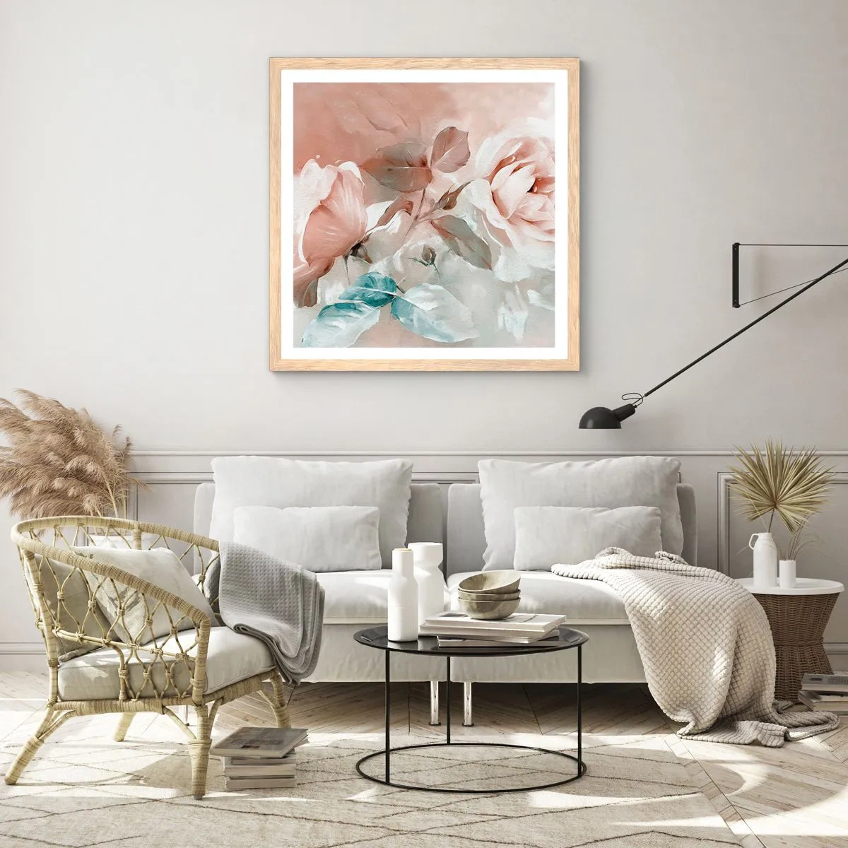 Pôster com moldura de carvalho claro - O espírito do romantismo - 40x40 cm