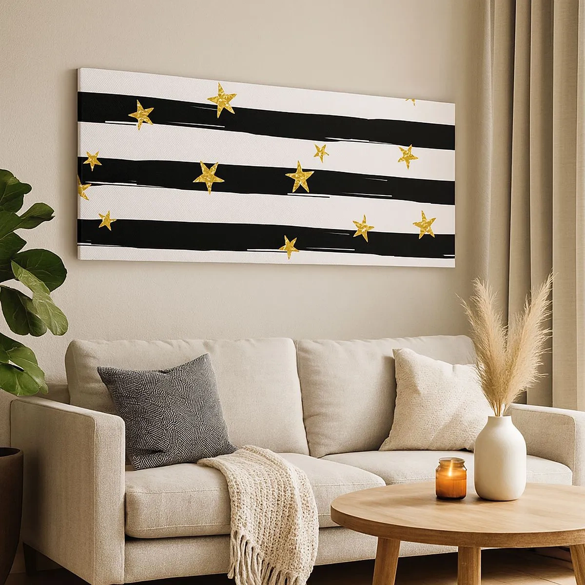 Quadro em tela - Todos nós nascemos sob uma estrela da sorte - 100x40 cm