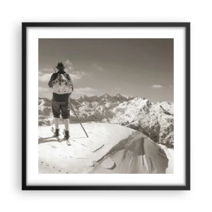 Pôster com moldura preta - E as montanhas são as mesmas - 50x50 cm