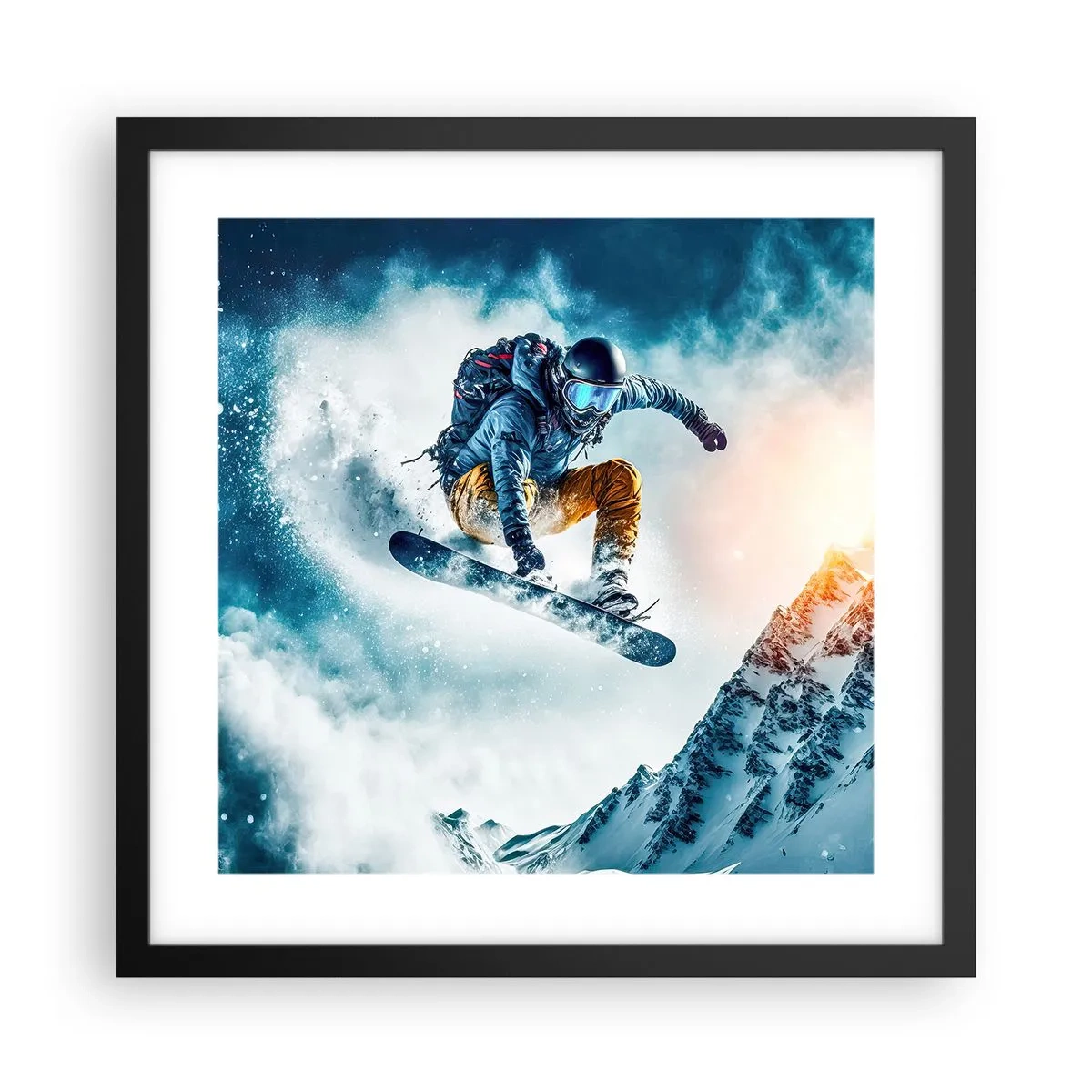 Pôster com moldura preta - Emoções extremas - 40x40 cm