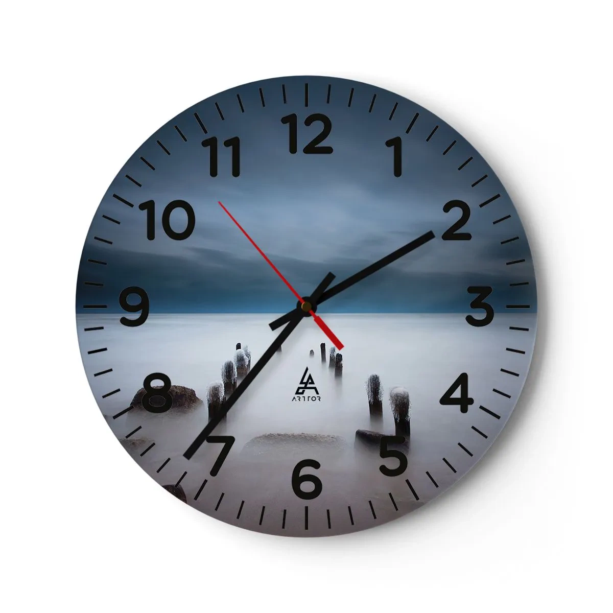 Relógio de parede - Relógio em vidro - Lago pensativo - 40x40 cm