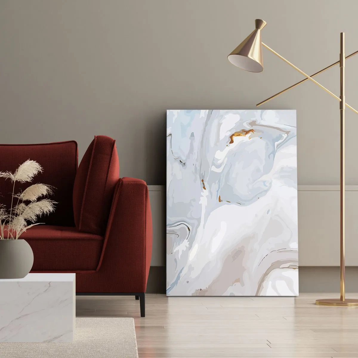 Quadro em tela - Branco elevado - 70x100 cm