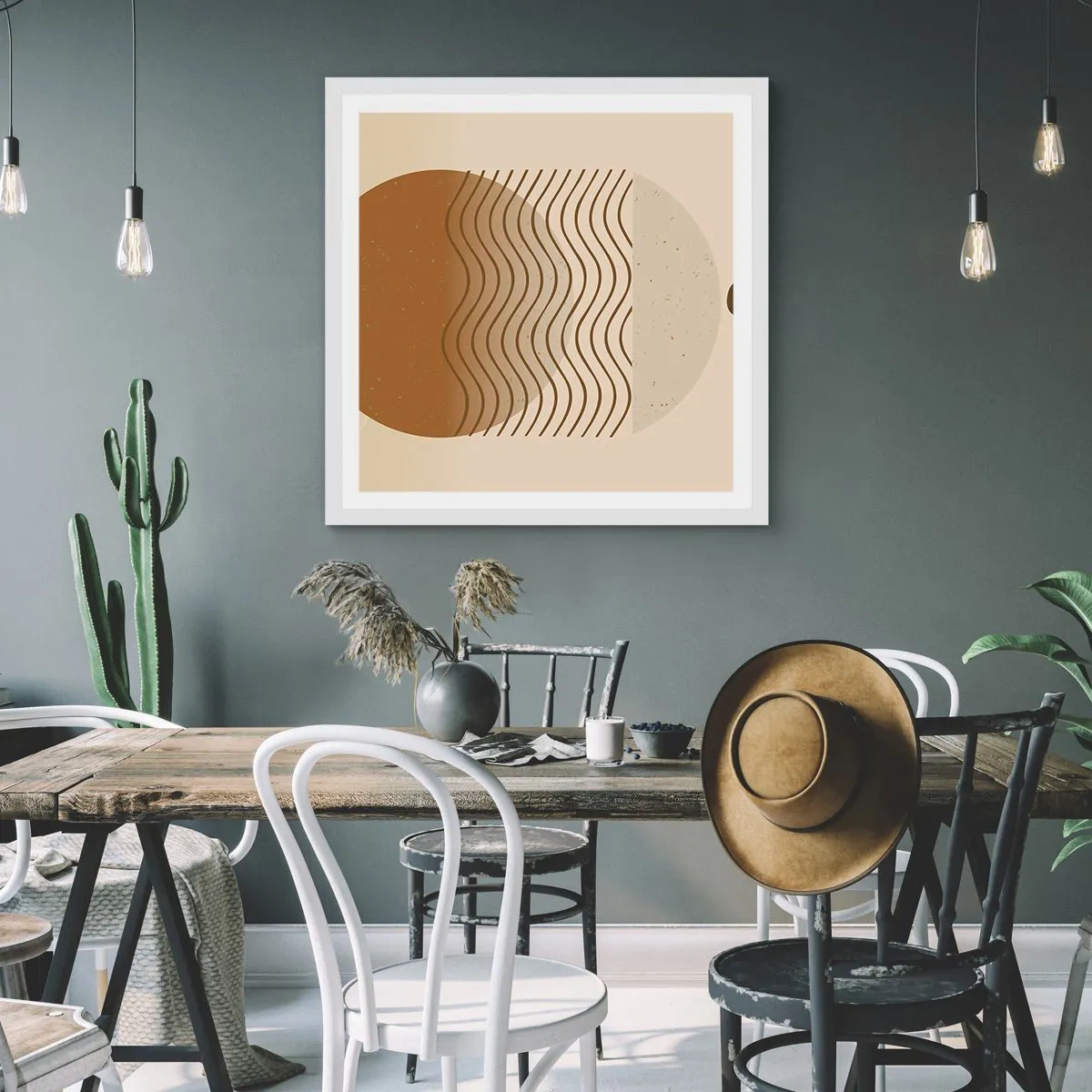 Pôster em moldura branca - Sobre a origem das figuras geométricas - 50x50 cm