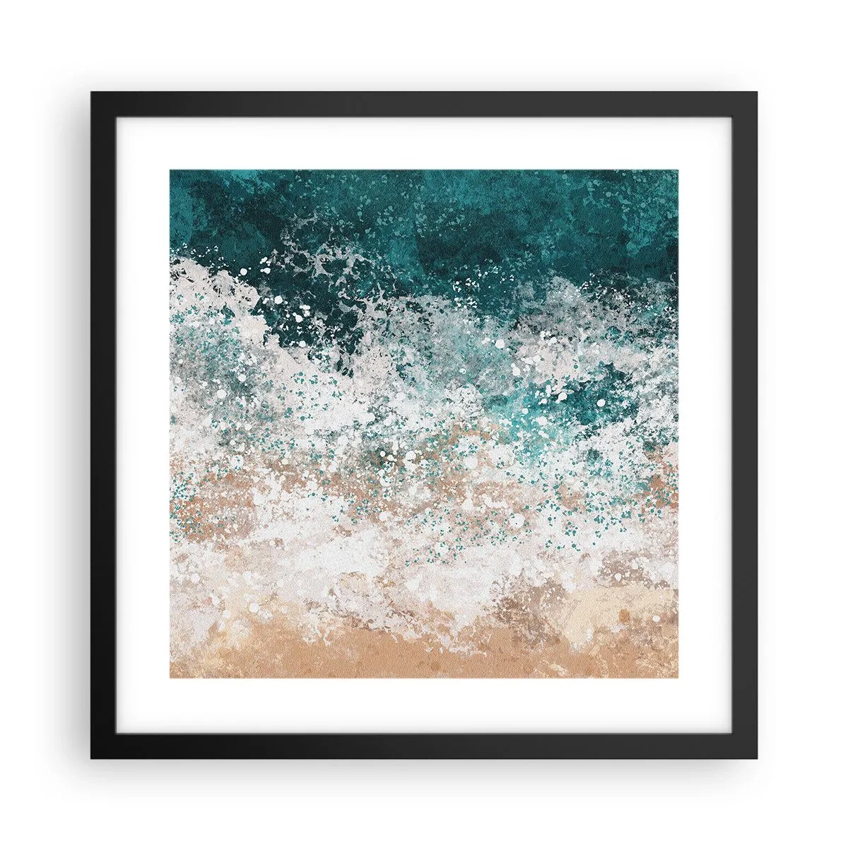 Pôster com moldura preta - Histórias do mar - 40x40 cm