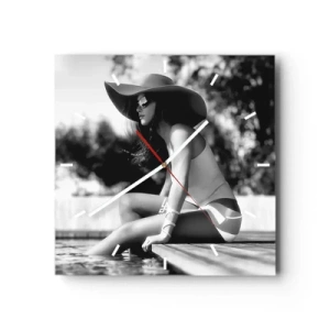 Relógio de parede - Relógio em vidro - Sonho de verão - 30x30 cm