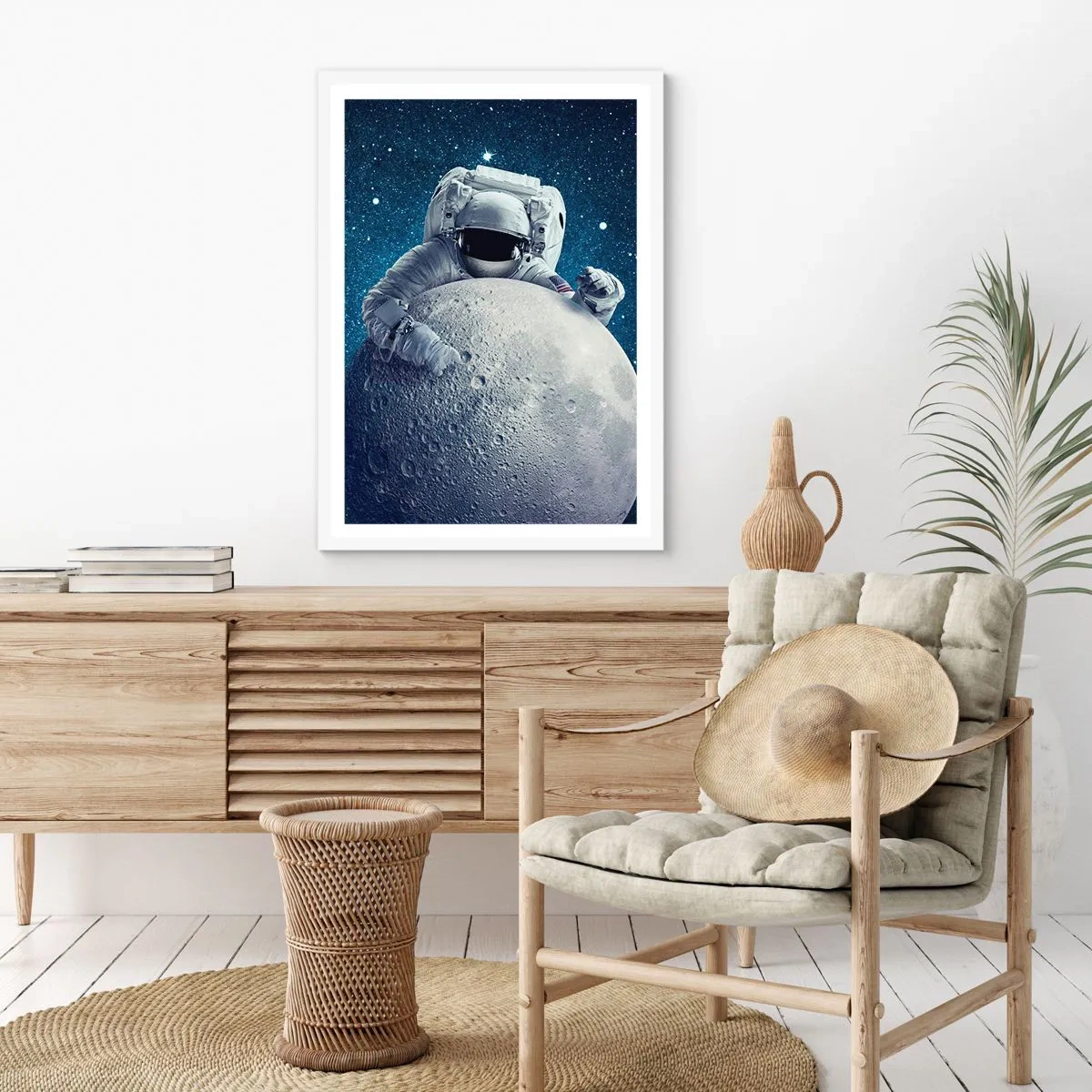 Pôster em moldura branca - Coringa do espaço - 61x91 cm