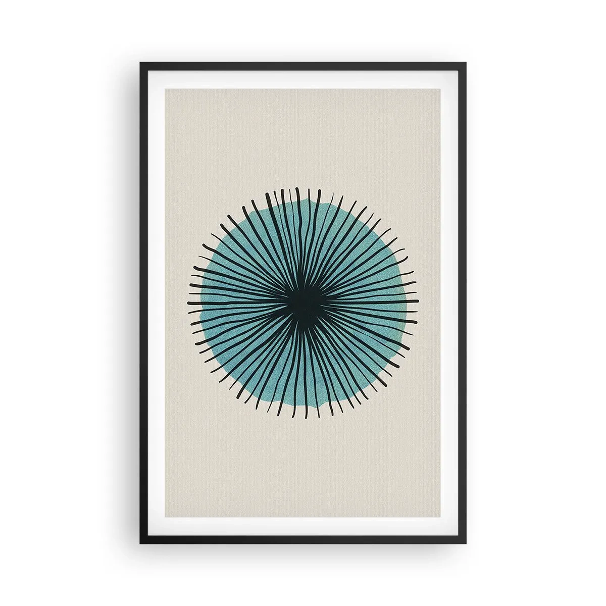 Pôster com moldura preta - Radiante sobre o azul - 61x91 cm