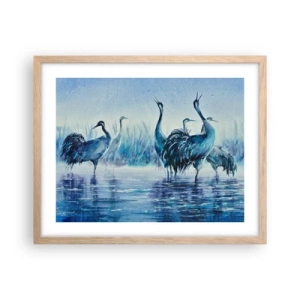 Pôster com moldura de carvalho claro - Reunião matinal - 50x40 cm