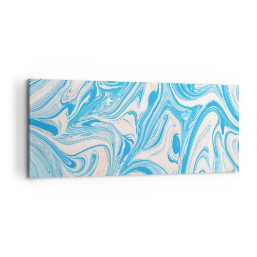 Quadro em tela - Derramado em turquesa - 100x40 cm