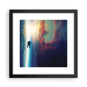 Pôster com moldura preta - Enfrentando o universo - 30x30 cm