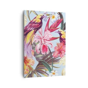 Quadro em tela - Pétalas e penas - 70x100 cm