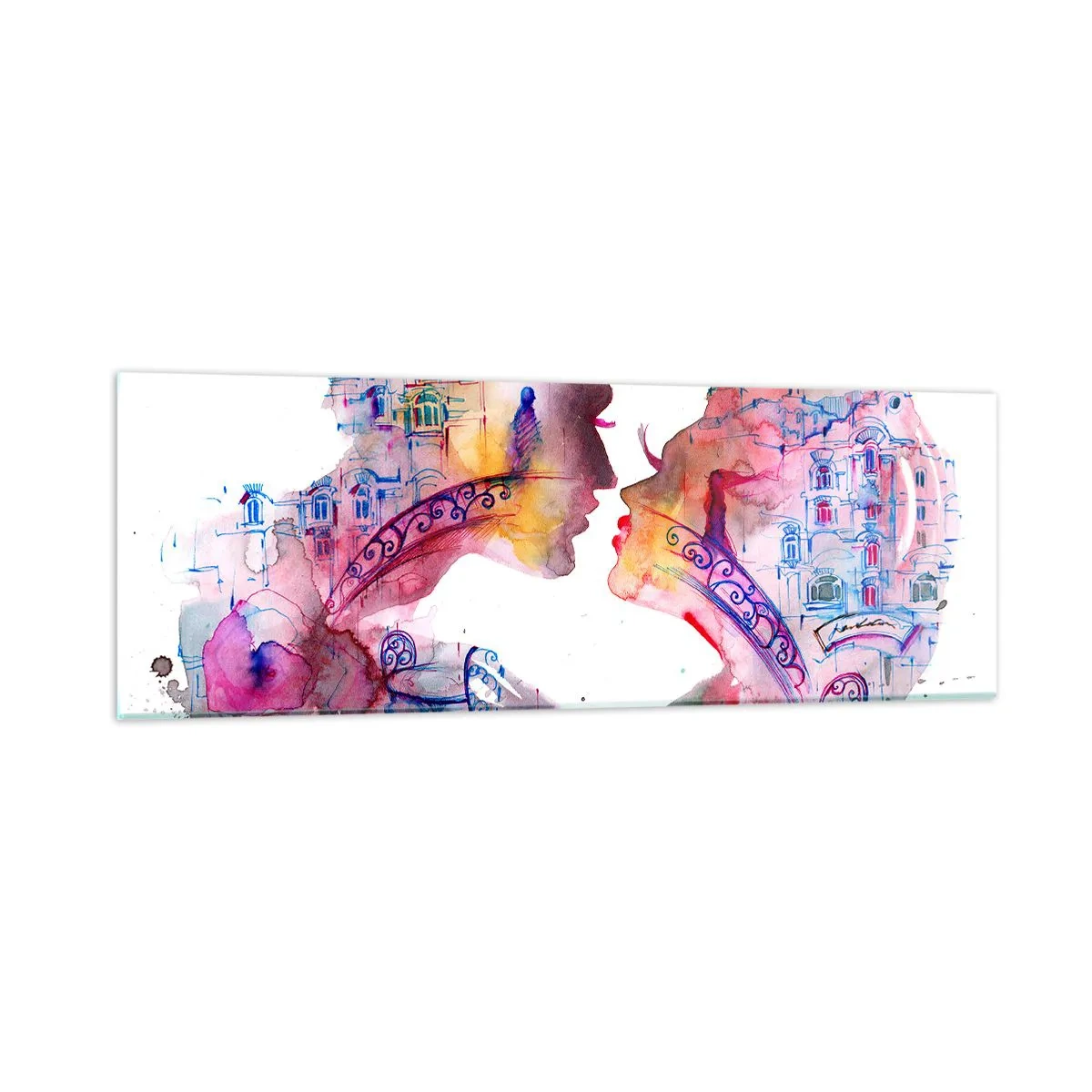 Quadro em vidro - A ponte secreta dos suspiros - 90x30 cm
