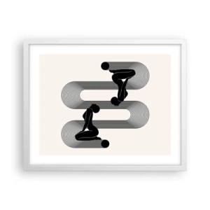 Pôster em moldura branca - Simetria sensual - 50x40 cm