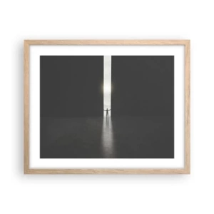 Pôster com moldura de carvalho claro - Um passo para um futuro brilhante - 50x40 cm