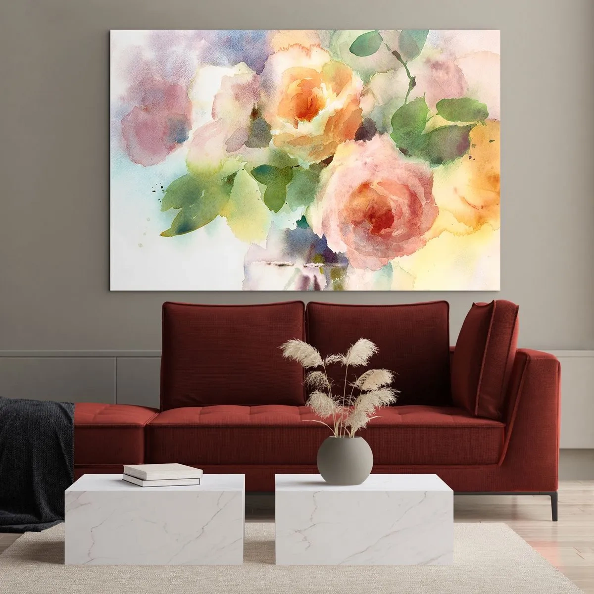 Quadro em vidro - Delicado como uma aquarela - 100x70 cm