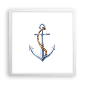 Pôster em moldura branca - Ahoy aventura! - 40x40 cm