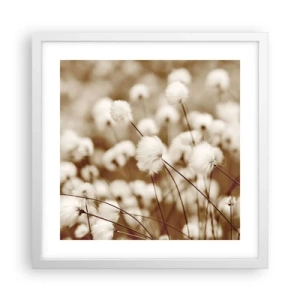 Pôster em moldura branca - Campos felpudos - 40x40 cm