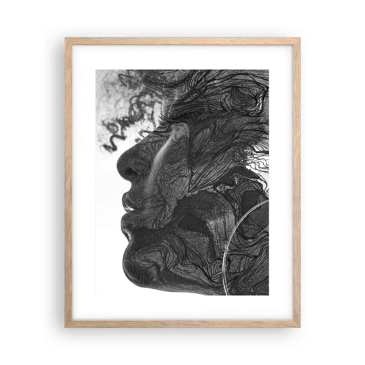 Pôster com moldura de carvalho claro - Entrelaçados em sonhos - 40x50 cm