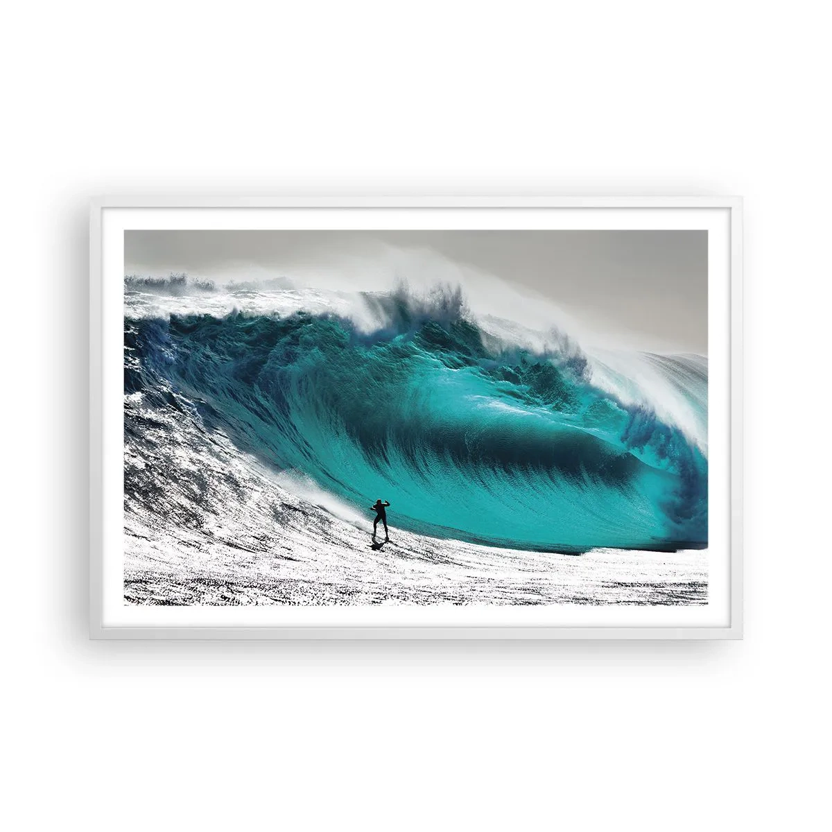 Pôster em moldura branca - Desafio aceite - 91x61 cm