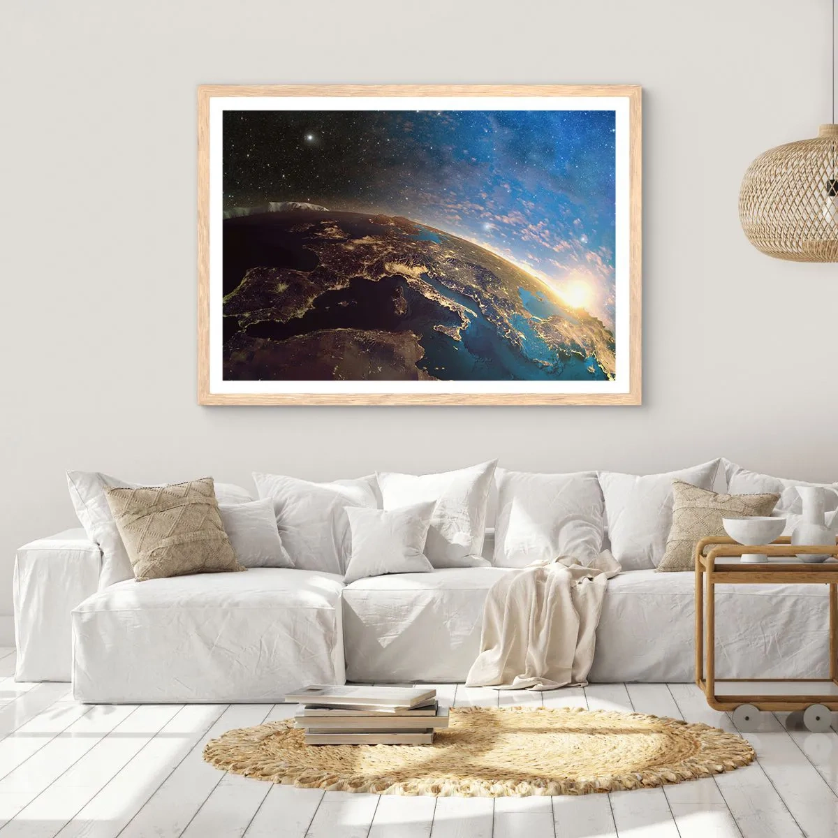 Pôster com moldura de carvalho claro - Vamos olhar para nós mesmos à distância - 100x70 cm