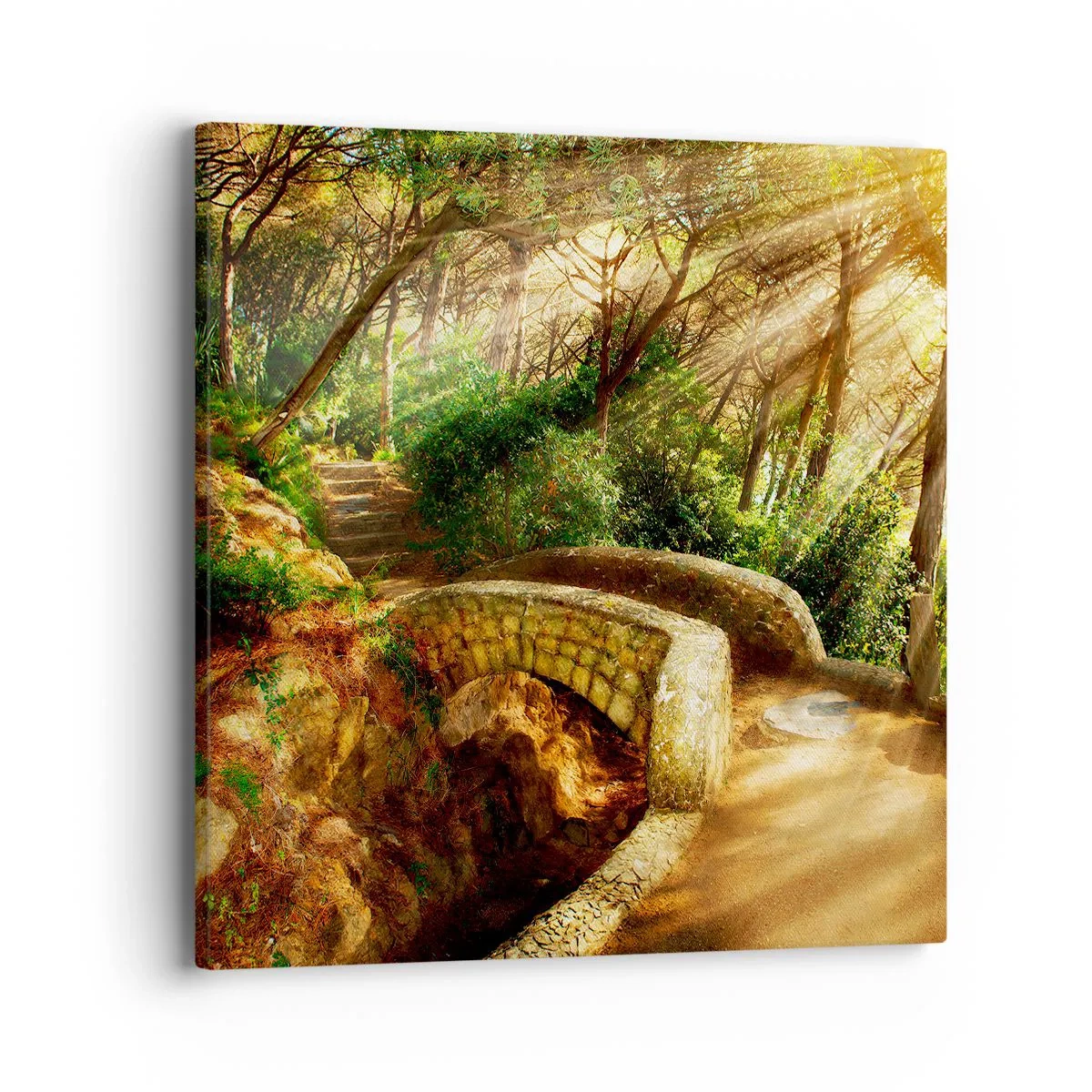 Quadro em tela - Direto da ponte para a floresta de contos de fadas - 40x40 cm