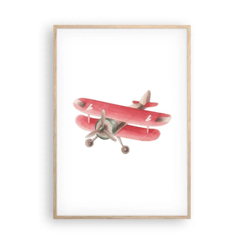 Pôster com moldura de carvalho claro - Pronto para voos altos - 70x100 cm