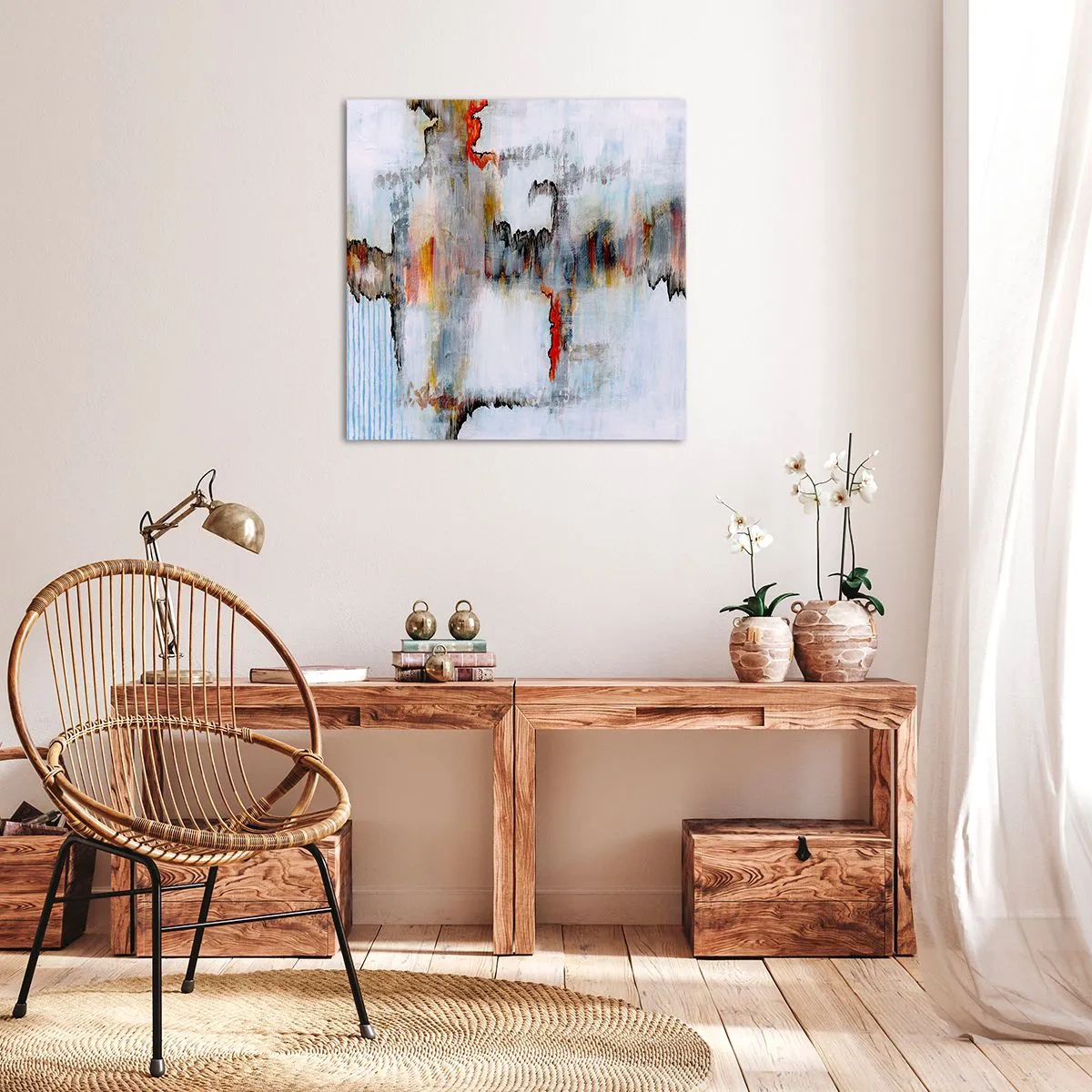 Quadro em tela - Com um palito na água - 50x50 cm