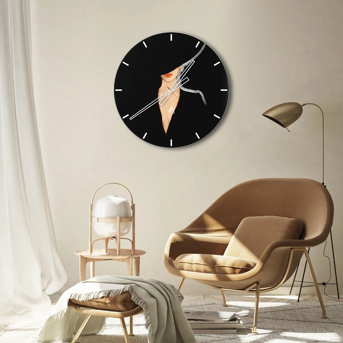 Relógio de parede - Relógio em vidro - Elegância e estilo - 30x30 cm