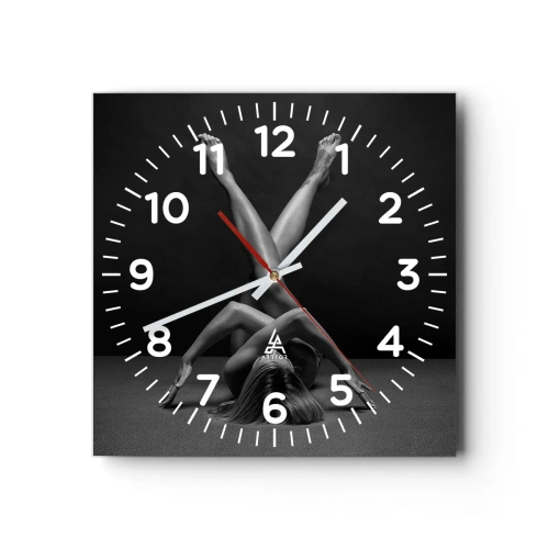 Relógio de parede - Relógio em vidro - Geometria da nudez - 30x30 cm